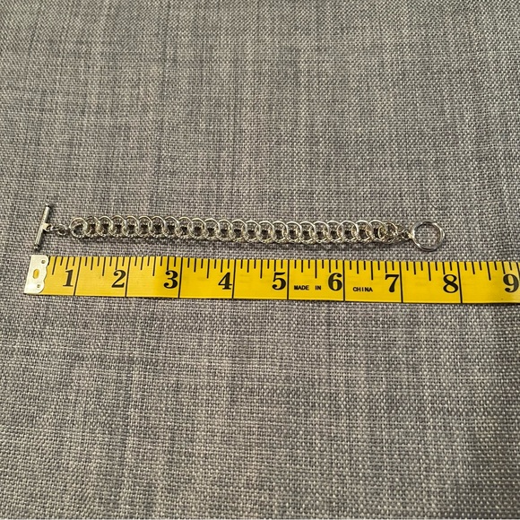 Chainmaille Rope & Smooth Texture Rings Bracelet Double Link Charm Bracelet - Picture 11 of 16